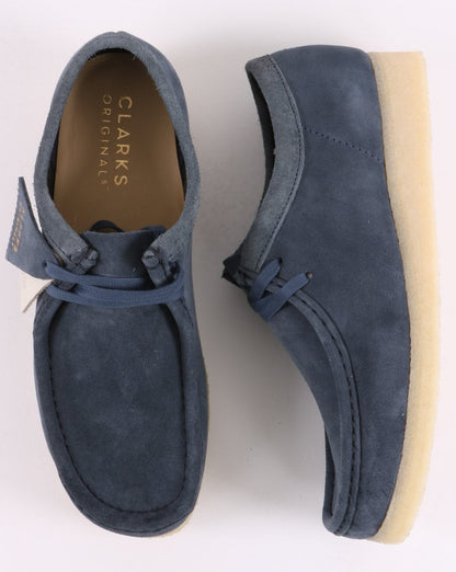 Clarks Originals Wallabee Shoe Blue Suede
