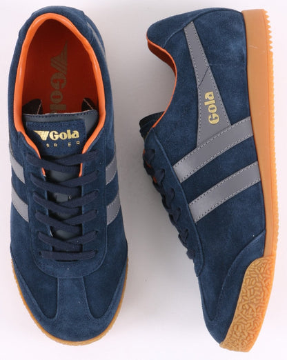 Gola Harrier Suede Trainer Navy/Grey/Moody Orange