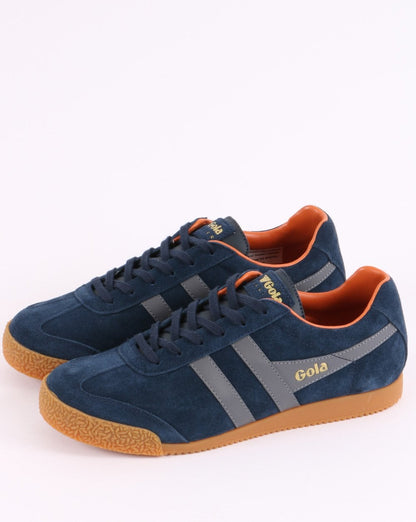 Gola Harrier Suede Trainer Navy/Grey/Moody Orange