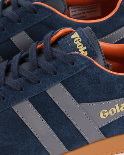 Gola Harrier Suede Trainer Navy/Grey/Moody Orange