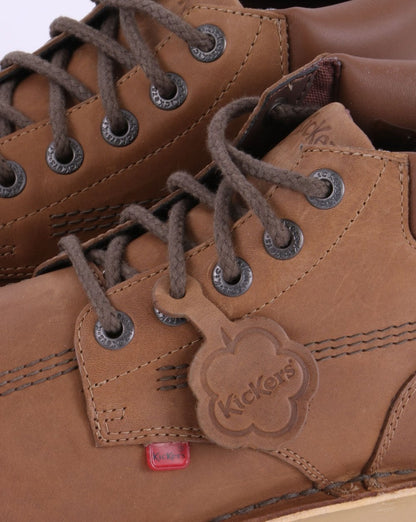 Kickers Kick Hi Roll Leather Boot Tan