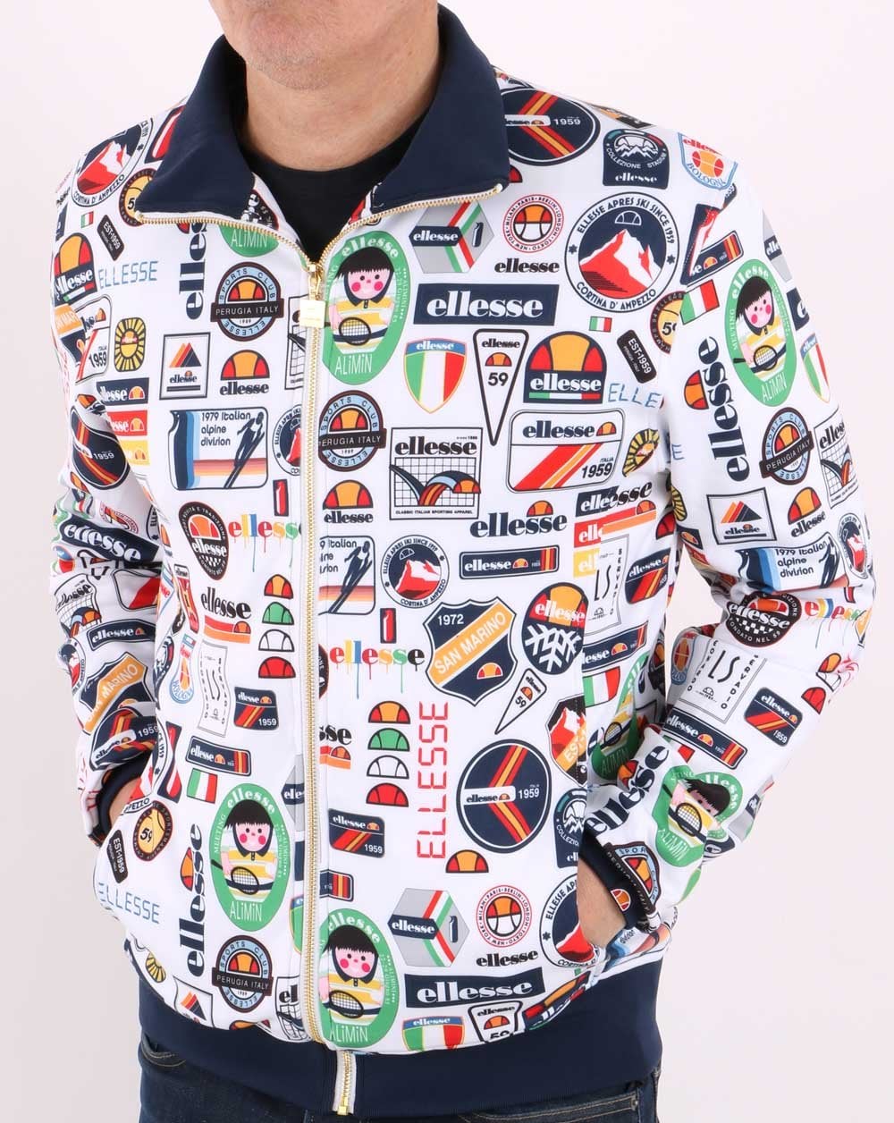 Ellesse Badged Track Top White/Multi