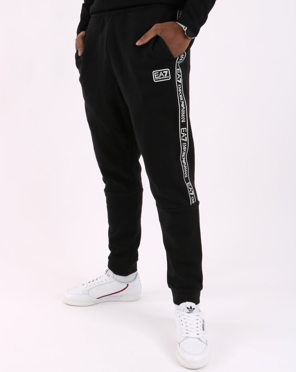 Emporio Armani EA7 Tape Logo Joggers Black