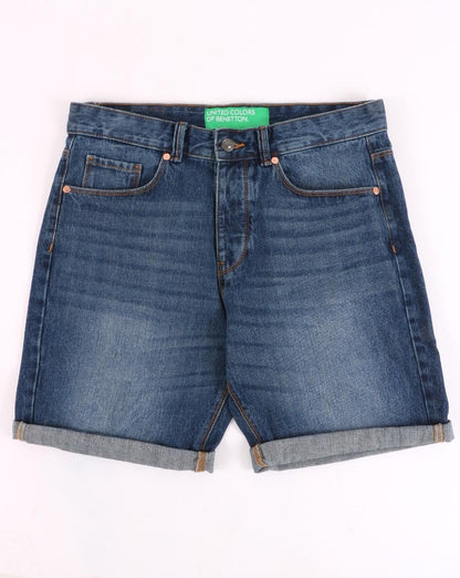 Benetton Denim Short Mid Blue