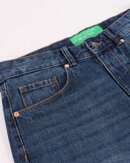Benetton Denim Short Mid Blue