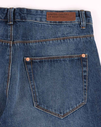 Benetton Denim Short Mid Blue