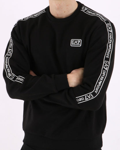 Emporio Armani EA7 Tape Logo Sweatshirt Black