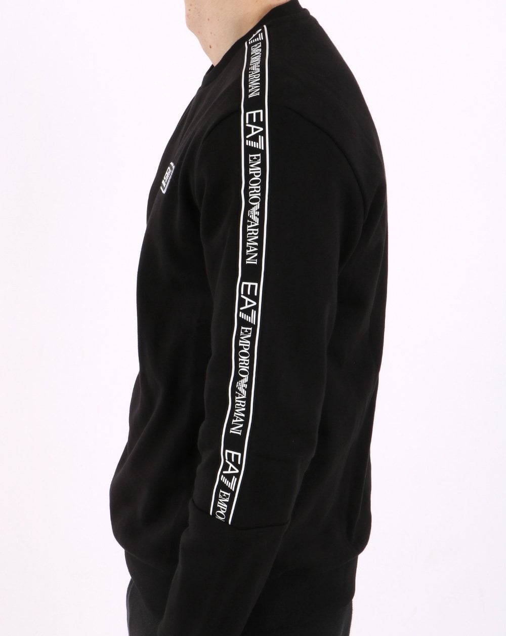 Emporio Armani EA7 Tape Logo Sweatshirt Black