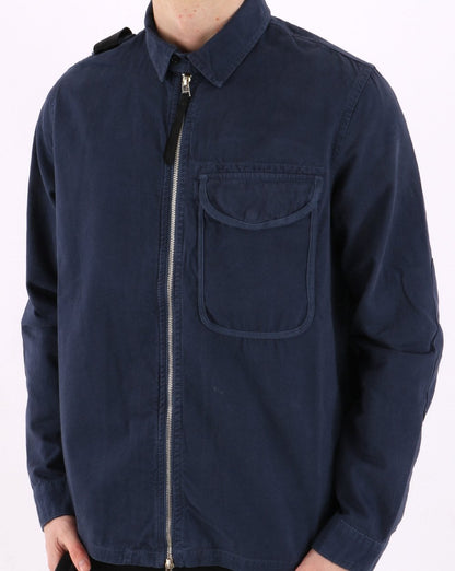 MA.STRUM Garment Dyed Zip Overshirt Ink Navy