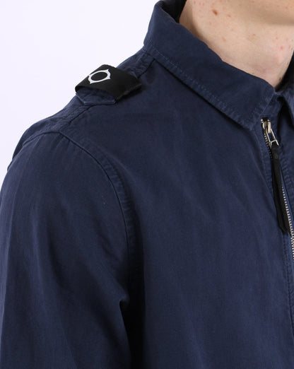 MA.STRUM Garment Dyed Zip Overshirt Ink Navy