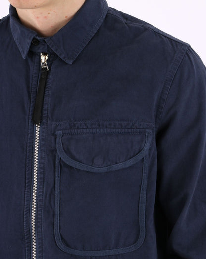 MA.STRUM Garment Dyed Zip Overshirt Ink Navy