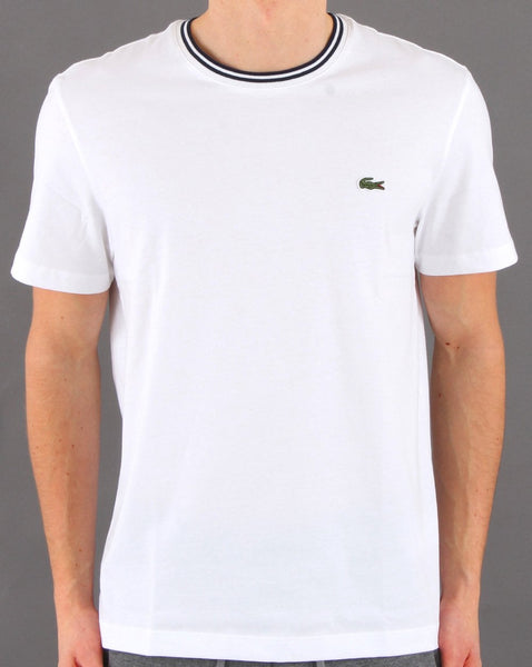 Lacoste Striped Crew Neck T-shirt White