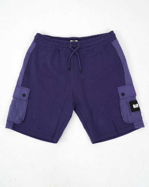 Weekend Offender Cargo Sweat Shorts Purple Ink
