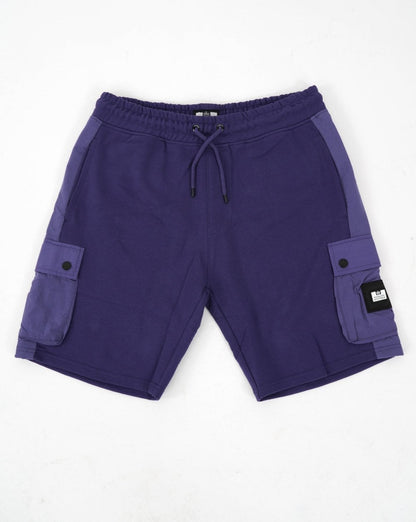 Weekend Offender Cargo Sweat Shorts Purple Ink