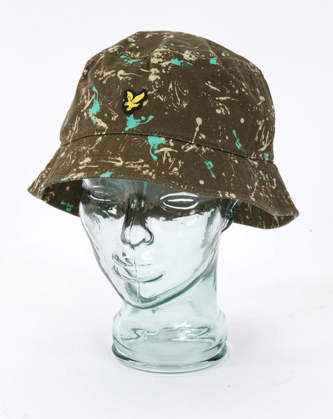 Lyle & Scott Cotton Twill Bucket Hat Splatter Olive