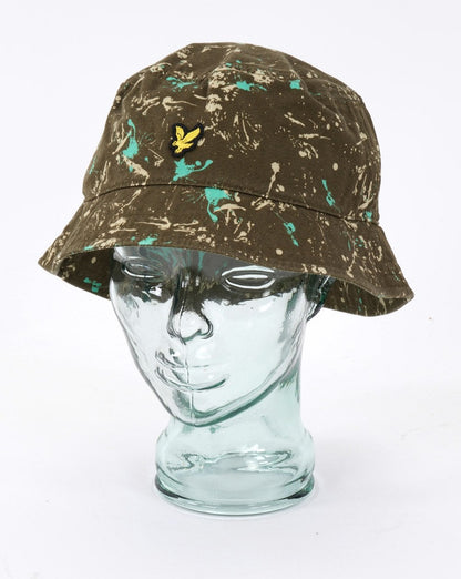 Lyle & Scott Cotton Twill Bucket Hat Splatter Olive