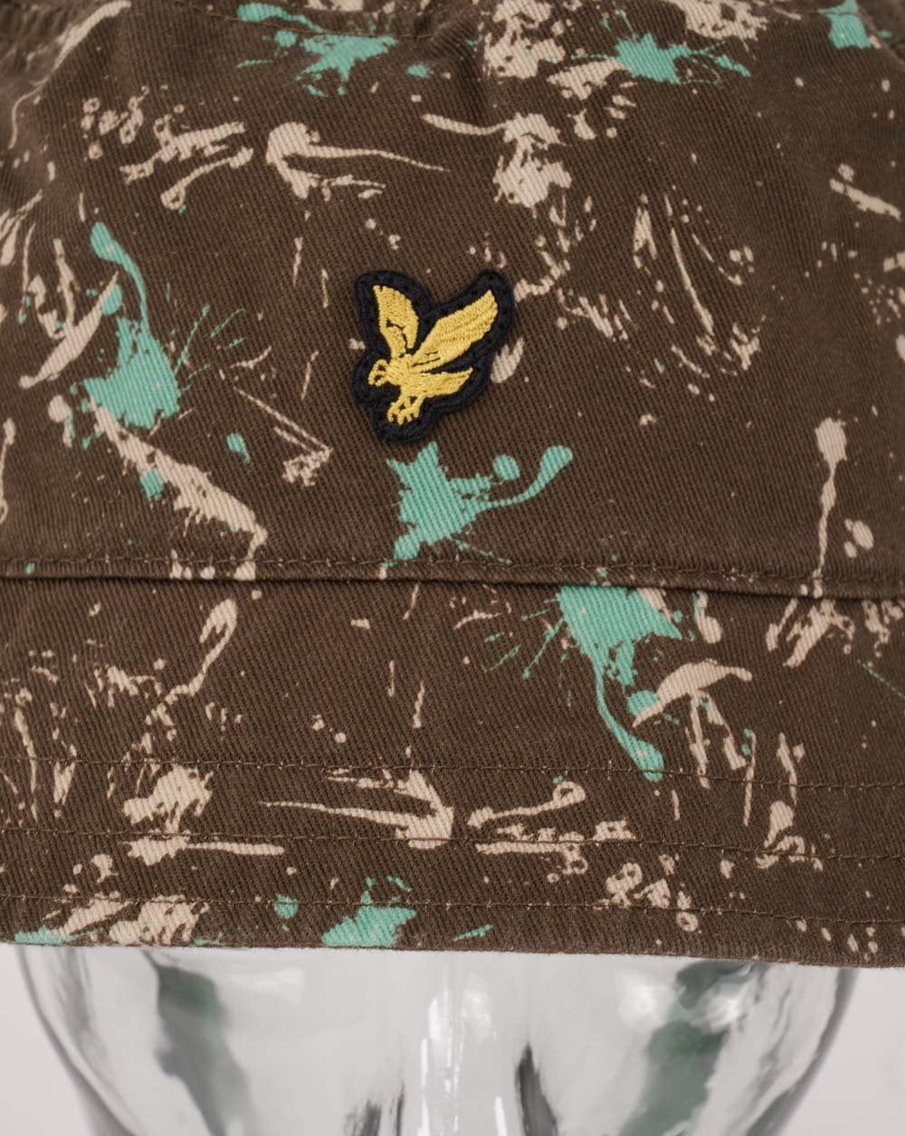 Lyle & Scott Cotton Twill Bucket Hat Splatter Olive