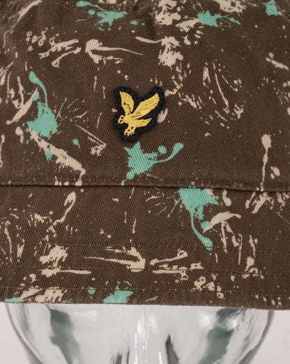 Lyle & Scott Cotton Twill Bucket Hat Splatter Olive