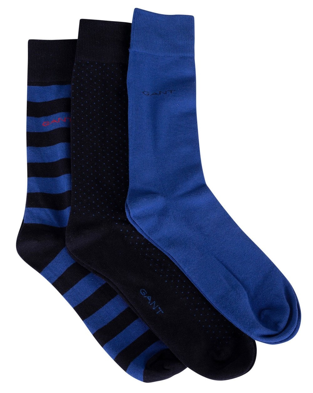 Gant Stripe & Mini Dot Socks 3-pack College Blue