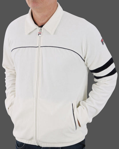 Fila Vintage Sammy-Frankie Velour Track Top Off White/Navy