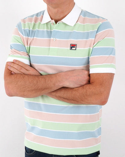 Fila Vintage Pastels Polo Shirt Pink/Mint/Sky