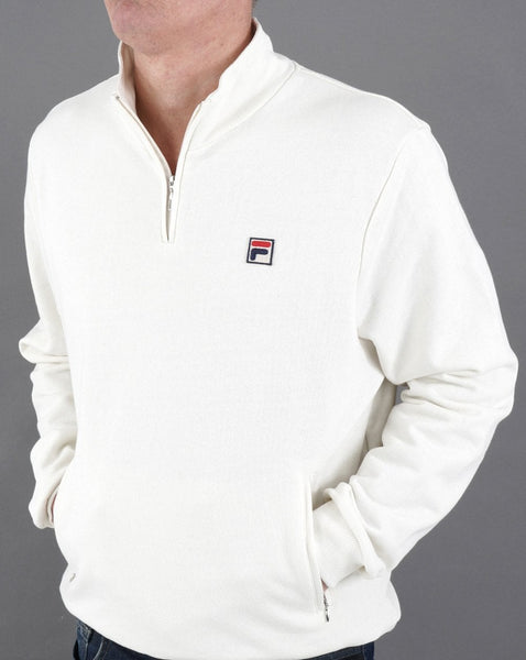 Fila Vintage Raffy 1/4 Zip Sweat Off White
