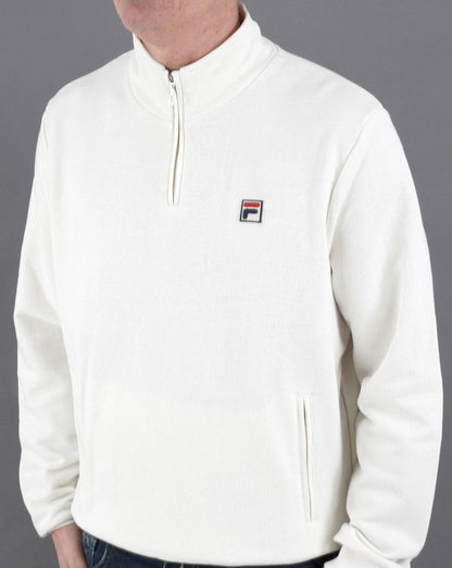 Fila Vintage Raffy 1/4 Zip Sweat Off White