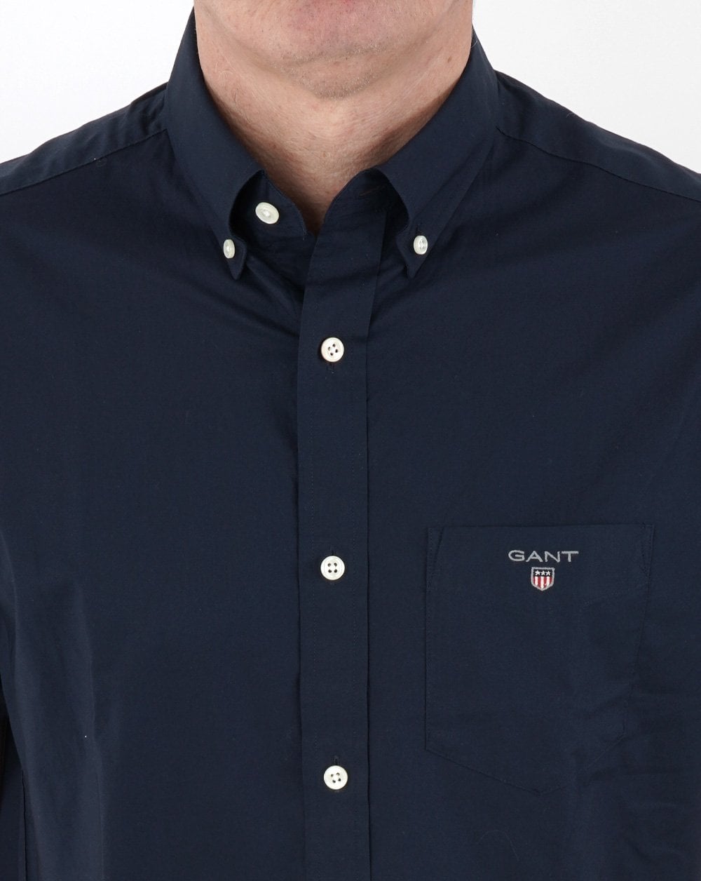 Gant Broadcloth Short Sleeve Shirt Navy