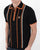 Trojan Striped Knit Polo Shirt Black
