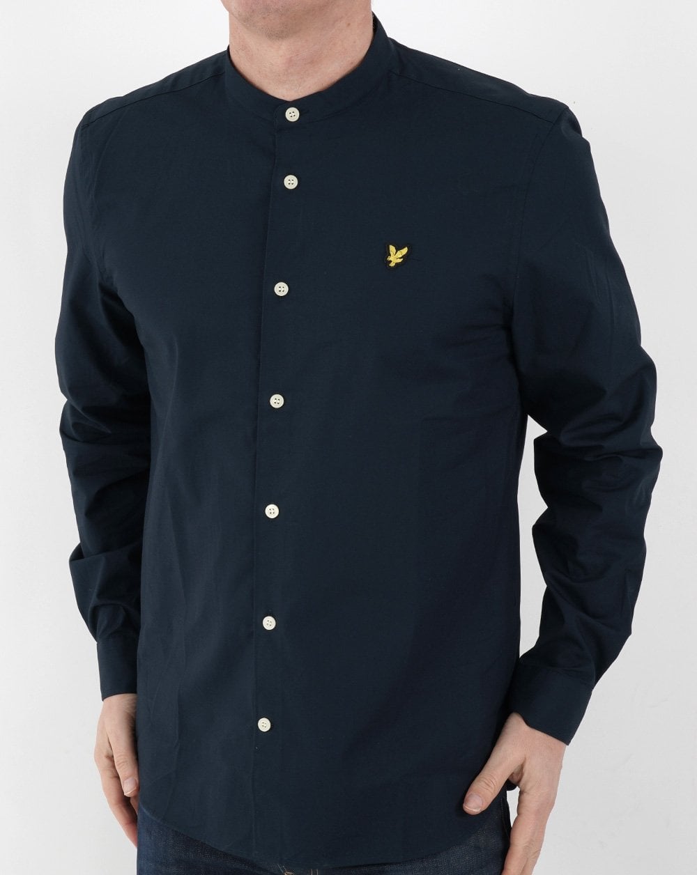 Lyle & Scott Grandad Collar Shirt Navy