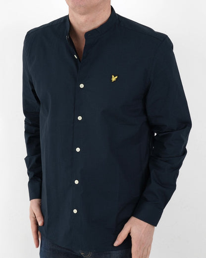 Lyle & Scott Grandad Collar Shirt Navy