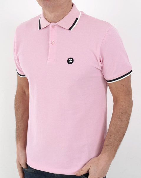 Trojan Jacquard Trim Polo Shirt Pink