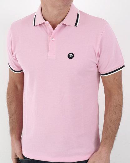 Trojan Jacquard Trim Polo Shirt Pink