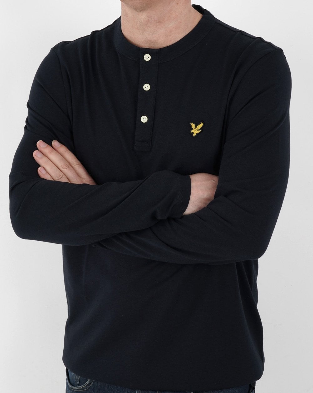 Lyle & Scott Long Sleeve Henley T-shirt Navy