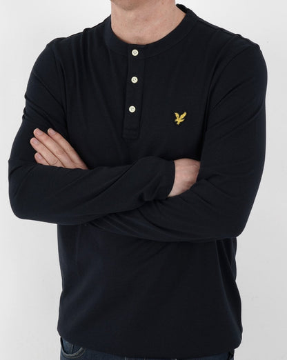 Lyle & Scott Long Sleeve Henley T-shirt Navy