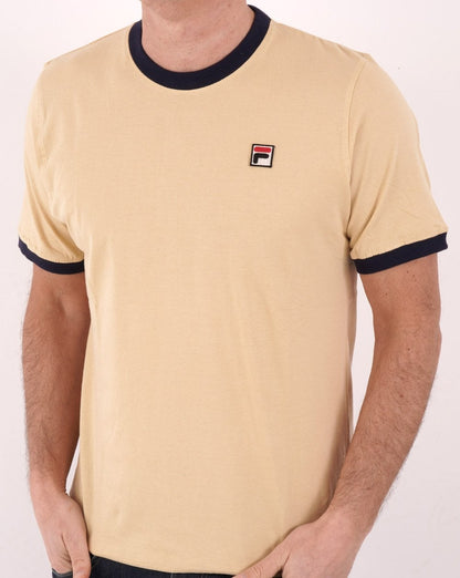 Fila Vintage Ringer T Shirt Sand/Navy