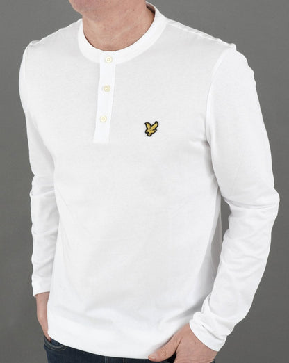 Lyle & Scott Long Sleeve Henley T-shirt White