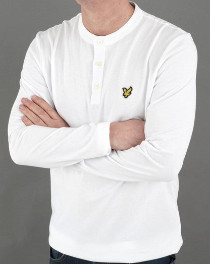 Lyle & Scott Long Sleeve Henley T-shirt White