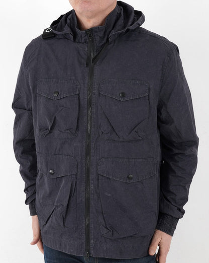 MA.STRUM Acid Wash Funnel Neck Runner Ink Navy