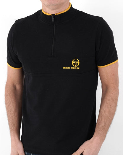 Sergio Tacchini Masters 1/4 Zip Polo Black/Gold