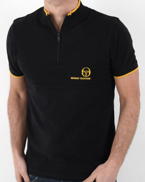 Sergio Tacchini Masters 1/4 Zip Polo Black/Gold
