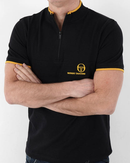 Sergio Tacchini Masters 1/4 Zip Polo Black/Gold