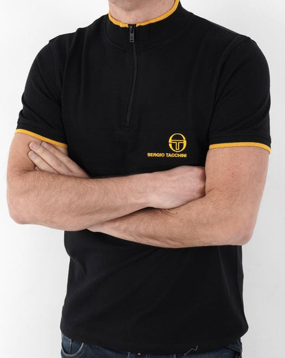 Sergio Tacchini Masters 1/4 Zip Polo Black/Gold