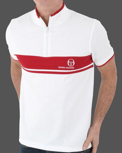 Sergio Tacchini Masters 1/4 Zip Polo White/Red