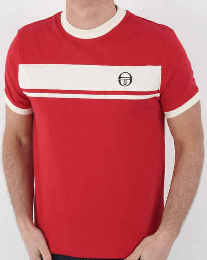 Sergio Tacchini Masters T Shirt Red/Off White