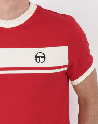 Sergio Tacchini Masters T Shirt Red/Off White