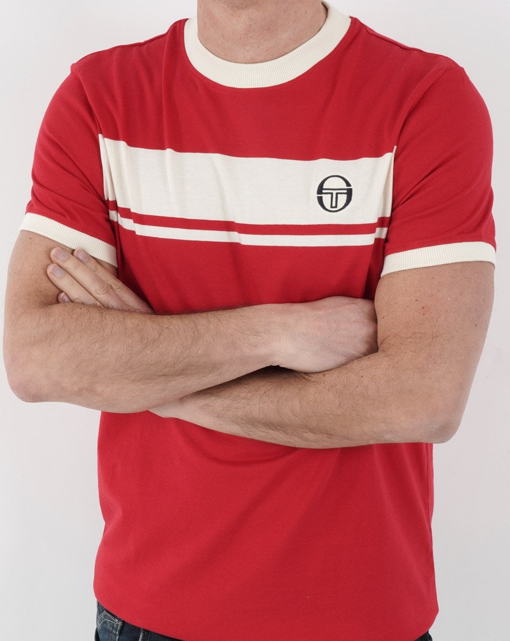 Sergio Tacchini Masters T Shirt Red/Off White