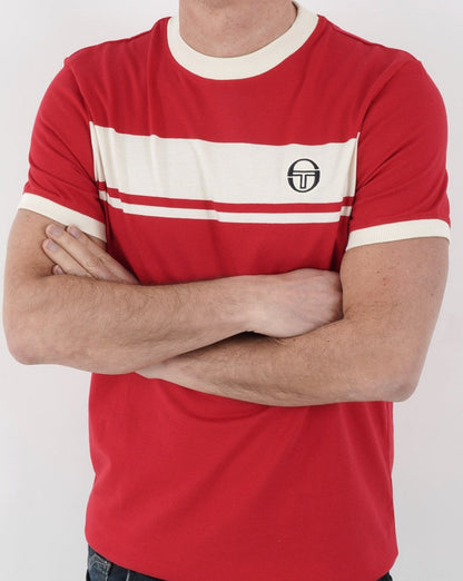 Sergio Tacchini Masters T Shirt Red/Off White