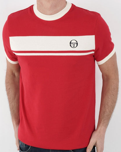 Sergio Tacchini Masters T Shirt Red/Off White