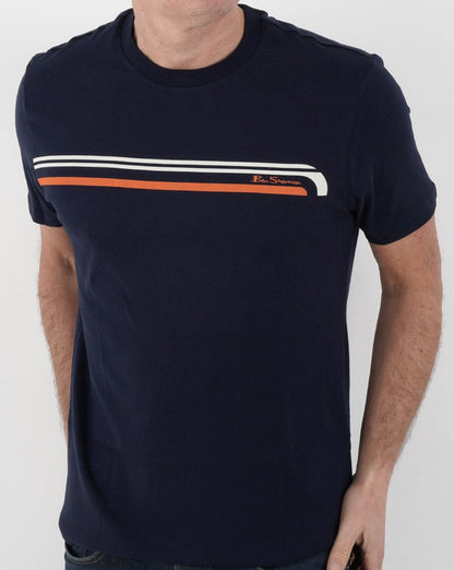 Ben Sherman Printed Chest Stripe T-shirt Navy